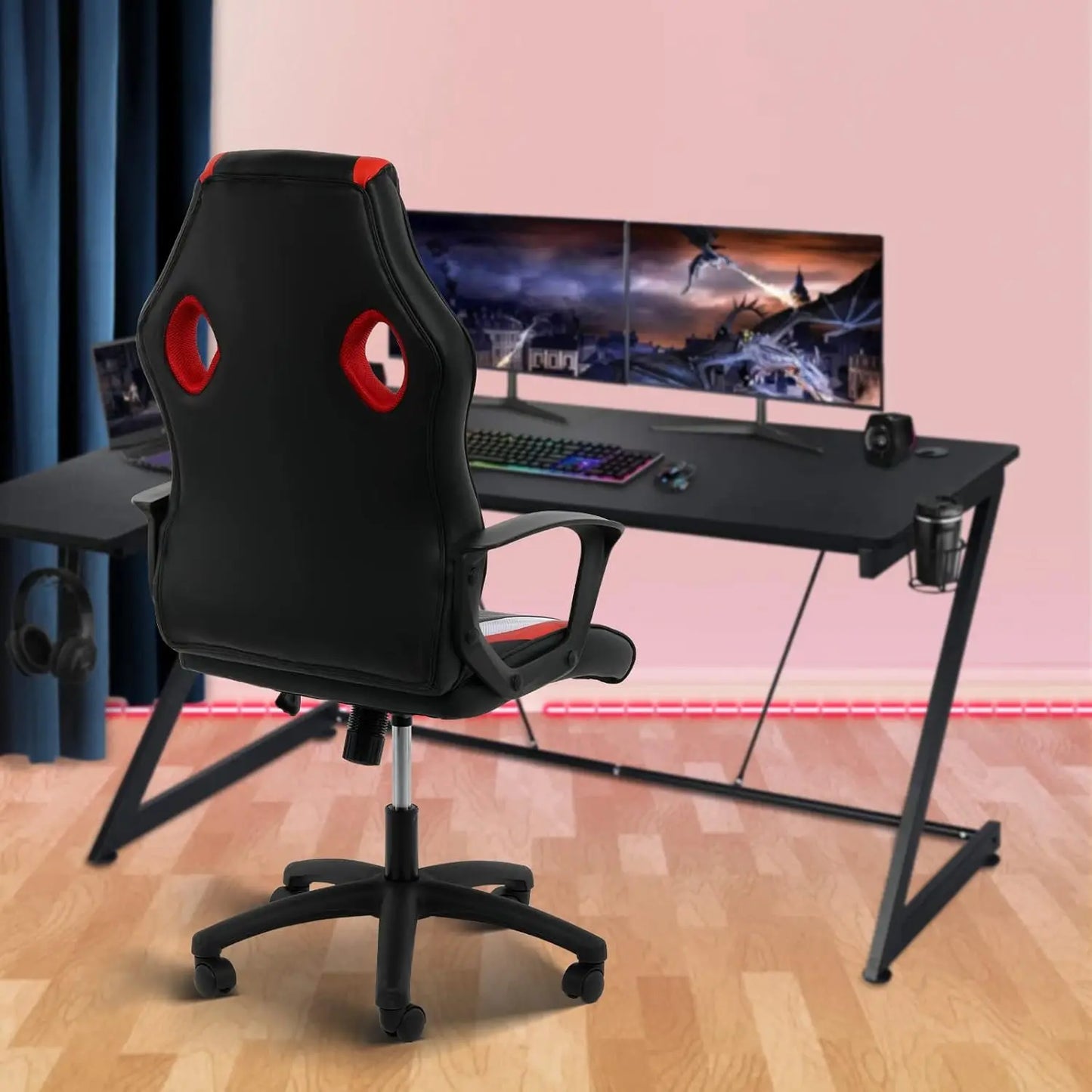 Gaming Chair, Backrest and Seat Height Adjustable Swivel Recliner Racing Office Computer Ergonomic Video Game Chair