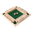 Dice Board Game Set Wooden 10 Numbers Flaps & Dices Game for 4 Players Party Club Drinking Games Family Entertainment