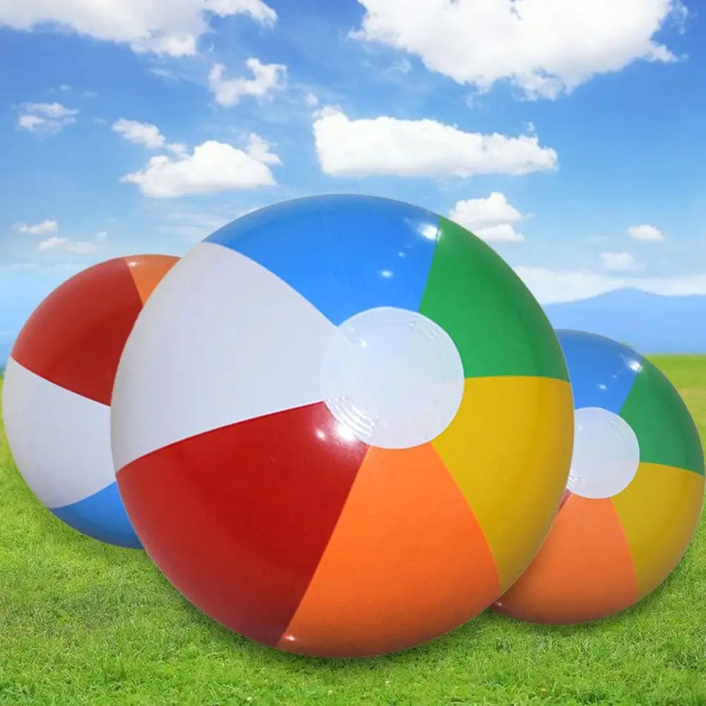 PVC Inflatable Beach Ball Swimming Pool Toy 40cm Big Rainbow Beach Ball 30cm Colourful Inflatable Pool Ball Kids