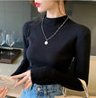 Turtleneck Sweater Women Fashion New Stretch Tops Women Knitted Pullovers Long Sleeve Bottoming Knitted Sweater