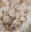 Baby Crochet Rattle Wooden Teether Toy BPA Free Wood Rodent Rabbit Rattle Baby Mobile Play Gym Newborn Educational Music Toys