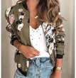 Women Elegant Zipper Bomber Jacket Spring Autumn Floral Printed Jackets Office Wear Slim Office Coat Retro Outwear