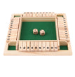 Dice Board Game Set Wooden 10 Numbers Flaps & Dices Game for 4 Players Party Club Drinking Games Family Entertainment