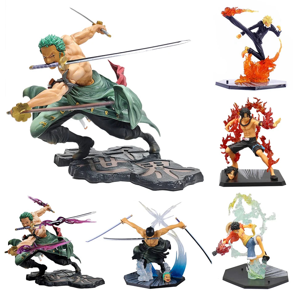 10CM One Piece Luffy Figure Roronoa Zoro Three-Blade Sa-Maximum Manga Anime Statue PVC Action Collection Model Toys For Children