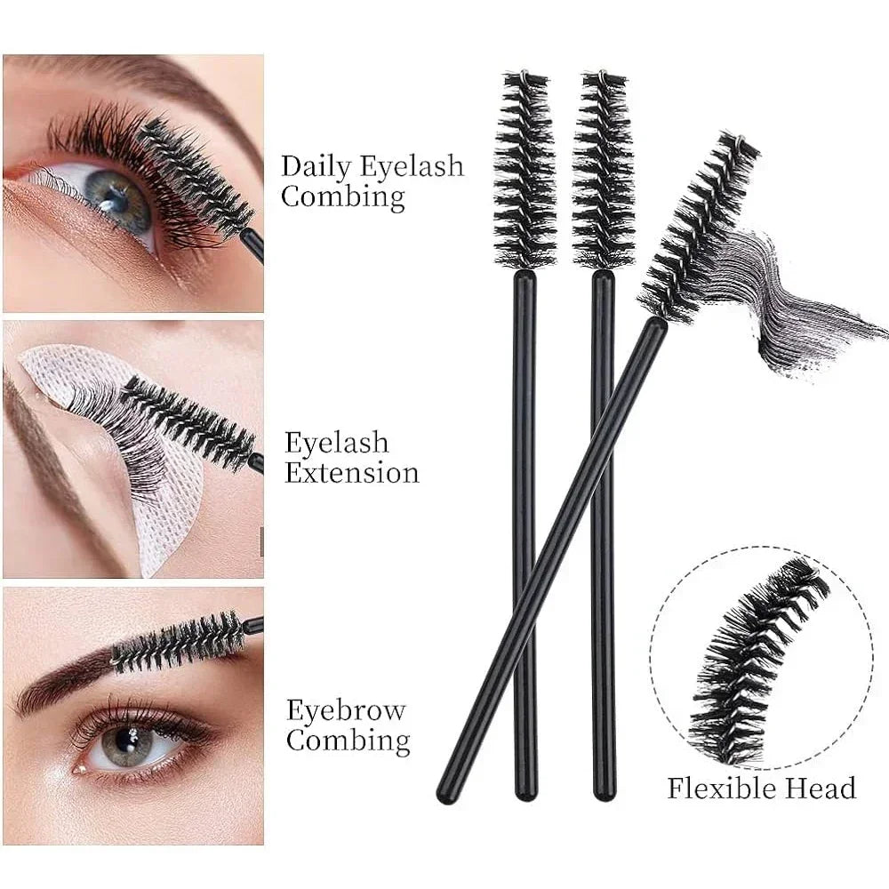 50/100Pcs Makeup Brushes Disposable Eyebrow Brush Mascara Wand Applicator Spo Eye Lashes Brush Cosmetic Eyelash Extension Tools