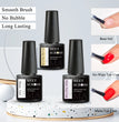 MEET ACROSS 7ml Base Top Coat Gel Polish Soak Off Semi Permanent UV Gel Nail Art Varnish Base Gel Top Coat Gel Varnish Manicure