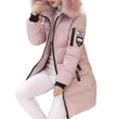 Women Winter Jackets Down Cotton Hooded Tops Large Size Parkas Mujer Coats Long Coat Fashion Female Fur Collar Outfits New Year