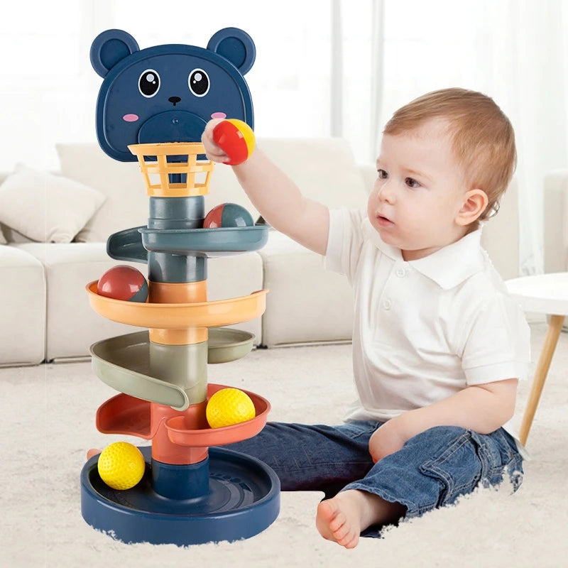 Montessori Baby Toy Children Montessori Educational Toys For Babies Rolling Ball Stacking Track Baby Education Toys Children