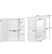 3-tier Single Door Mirror Indoor Bathroom Wall Mounted Cabinet Shelf White