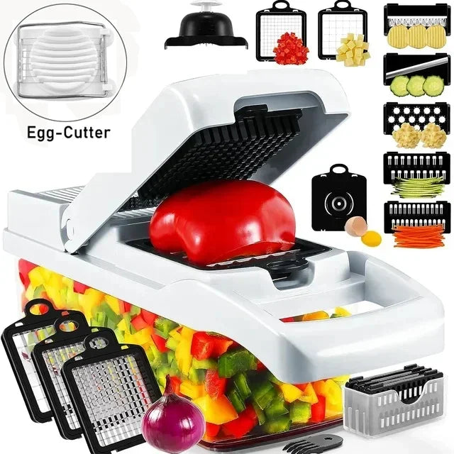 12 in 1 Multifunctional Vegetable Cutter Food Chopper Potato Slicer Carrot Grater Onion Shredder Salad Cutter Kitchen Gadgets