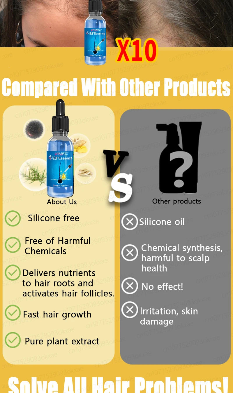 Hair growth essential oil, effectively repair baldness and hair loss, new hair growth