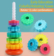 Montessori Rotating Rainbow Tower Baby Stacking Puzzle Toys Safety and Environmental Protection Colored Children's Toys Boy Girl