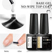 MEET ACROSS 7ml Base Top Coat Gel Polish Soak Off Semi Permanent UV Gel Nail Art Varnish Base Gel Top Coat Gel Varnish Manicure