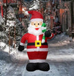 1.2M Christmas Decoration Crutch Santa Claus Inflatable Toy with LED Lights Outdoor Inflatable Model Ornament Party Garden Decor