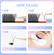 NAGARAKU YY Shape Double and Triple Tips Eyelash Extensions Hand Woven Premium Soft Natural Interlaced Makeup Mesh Net