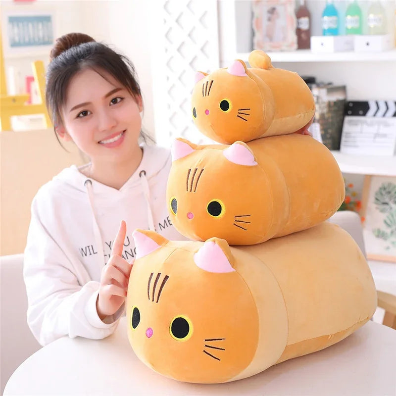 20cm Cute Soft Cat Plush Pillow Sofa Cushion Kawaii Plush Toy Stuffed Cartoon Animal Doll Lovely Gift