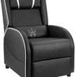 LED Gaming Massage Recliner Chair, Racing Style Single Living Room Sofa Comfortable Ergonomic Home Theater Seating, Chairs