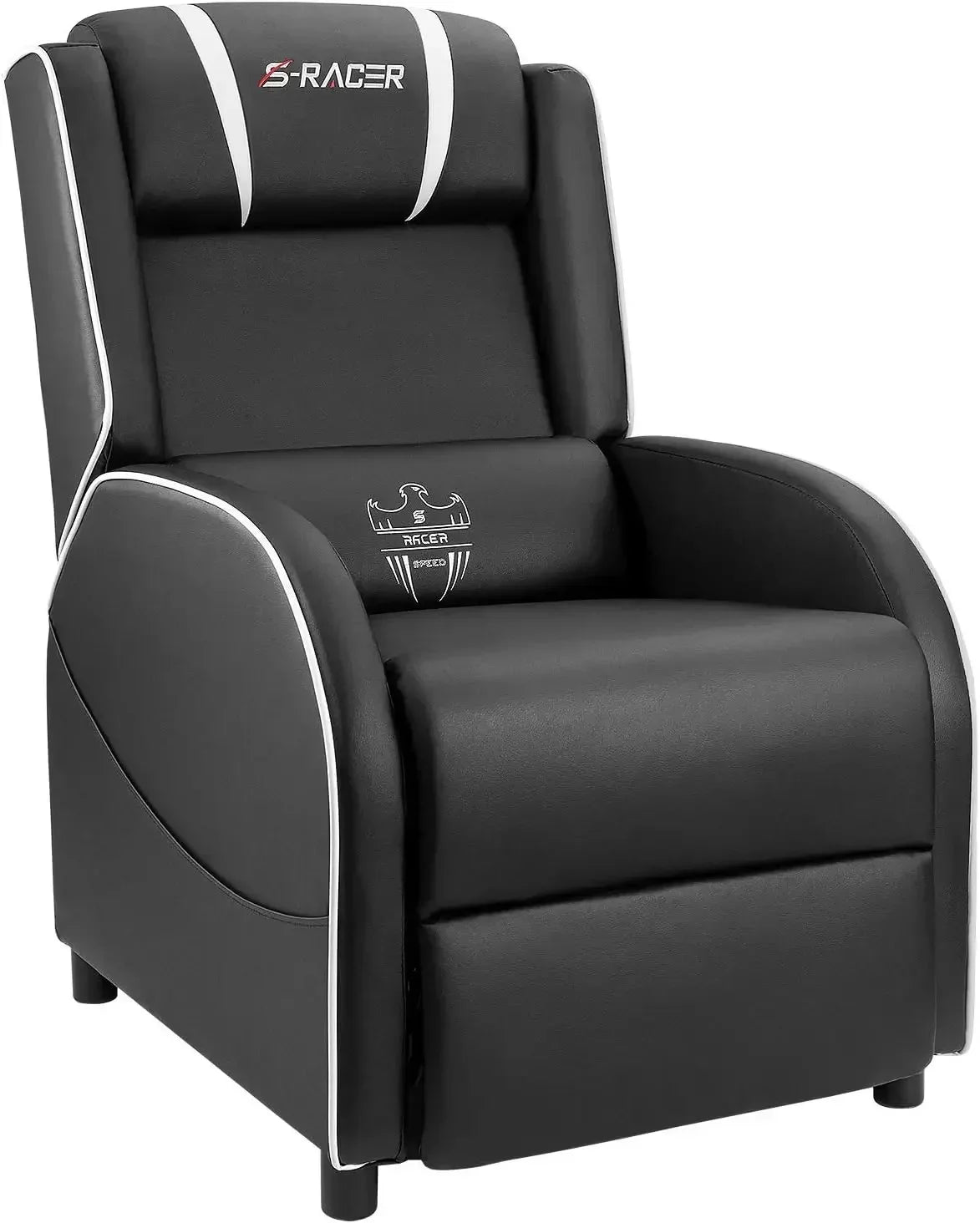 LED Gaming Massage Recliner Chair, Racing Style Single Living Room Sofa Comfortable Ergonomic Home Theater Seating, Chairs