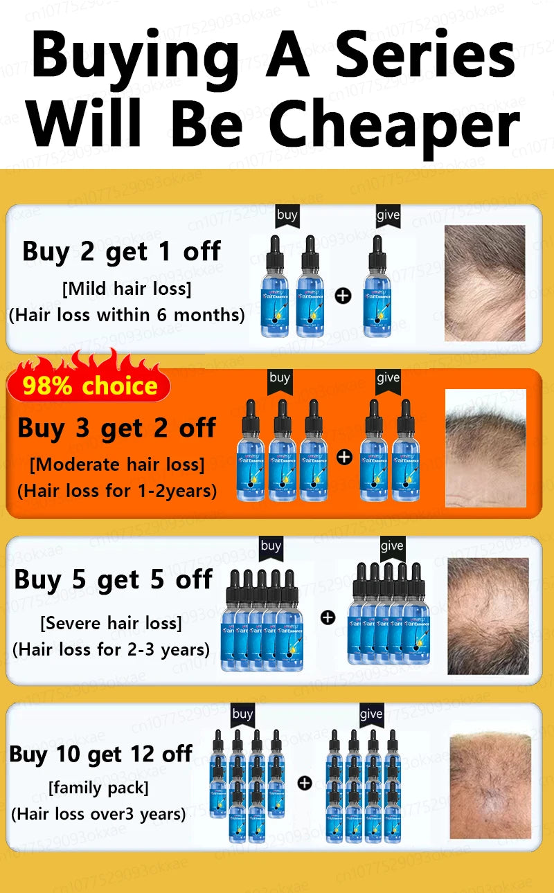 Hair growth essential oil, effectively repair baldness and hair loss, new hair growth