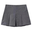 ASDS Fashion Women's High Waist Shorts Skirts Pleated Skirt Shorts Women Striped Bermuda Shorts Woman Casual Mini Shorts