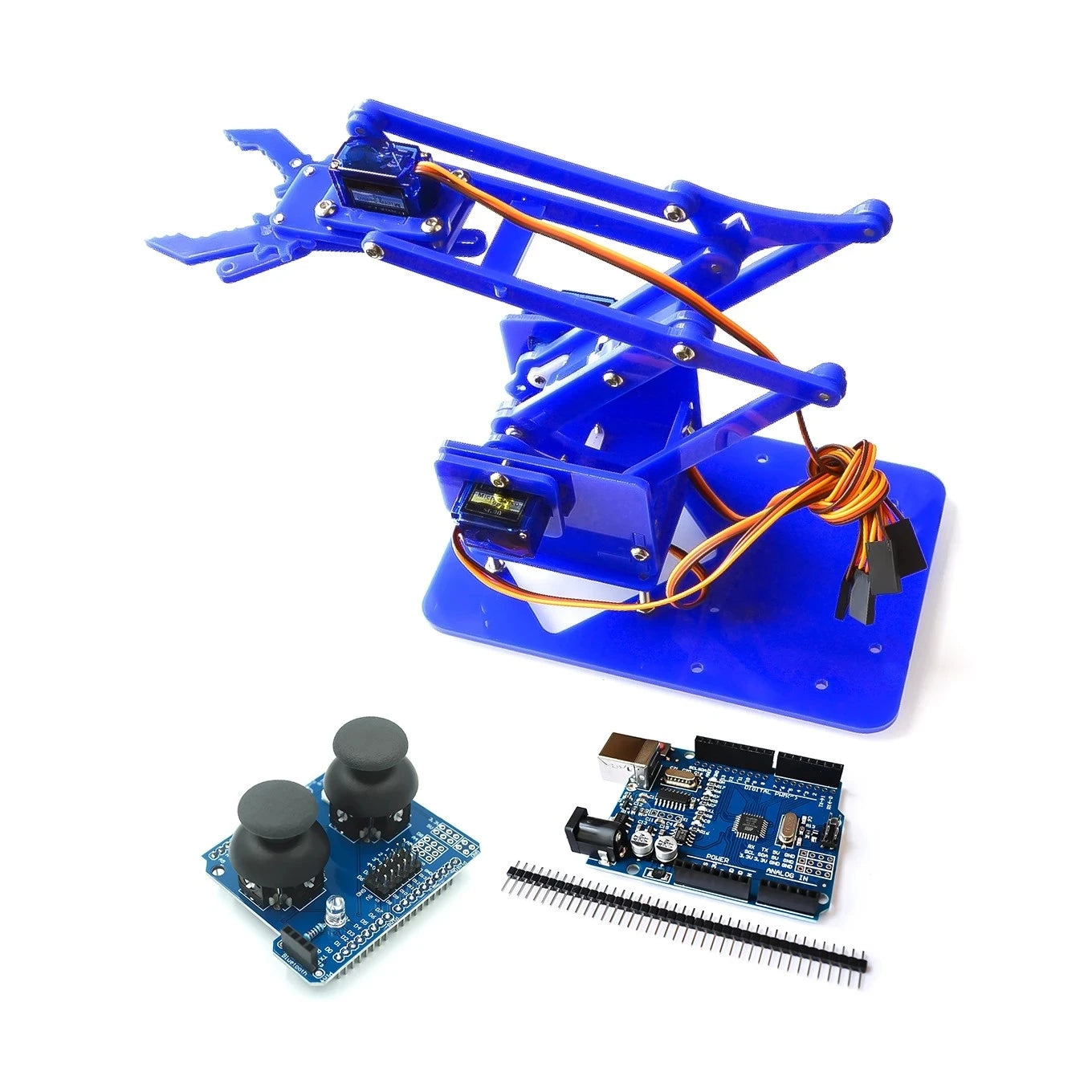 SG90 4 DOF Unassembly Acrylic Mechanical Arm Bracket Robotic Manipulator Claw For Arduino UNO Learning DIY Kit Programmable Toys