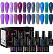 MEET ACROSS 12Pcs/Set 7ml Macaron Gel Nail Polish With Box Semi Permanent UV Gel  Soak Off Nail Art Kit Varnish For Manicure