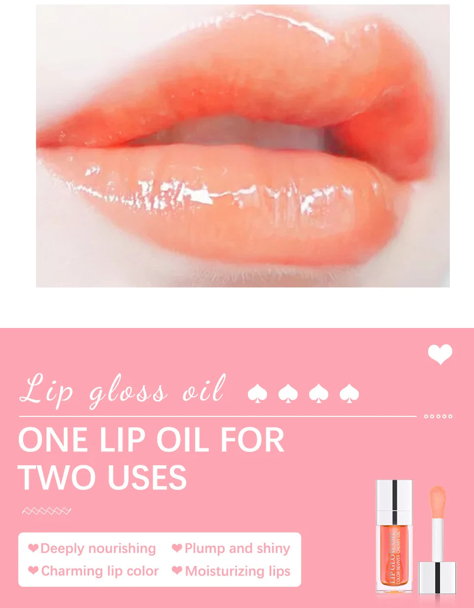 Crystal Jelly Moisturizing Lip Oil Plumping Lip Gloss Makeup Sexy Plump Lip Glow Oil Tinted Lip Plumper 6ml 1 Piece