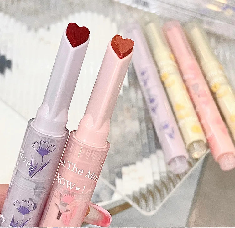 Gege Bear Flower Language Honey Heart Lipstick Love Shiny Moisturizing Light Color Watery Lipstick Jelly Look on Your Lips