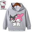 Spring Autumn Kawaii Kuromi Hoodies 2-13 Years Children Cartoon Anime Graphic Kids Boys Long Sleeve Harajuku Sweatshirt