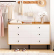 Wooden Dresser for Bedroom, Natural Rattan Dresser with Drawers 6 Drawer Chest of Drawers, Double Dressers Chest for Living Room