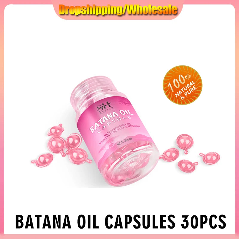 Hair Growth Set Batana Oil Fast Hair Growing Spray Anti Hair Loss Shampoo Scalp Repair Treatment Capsule Oil For Men Women 6pcs