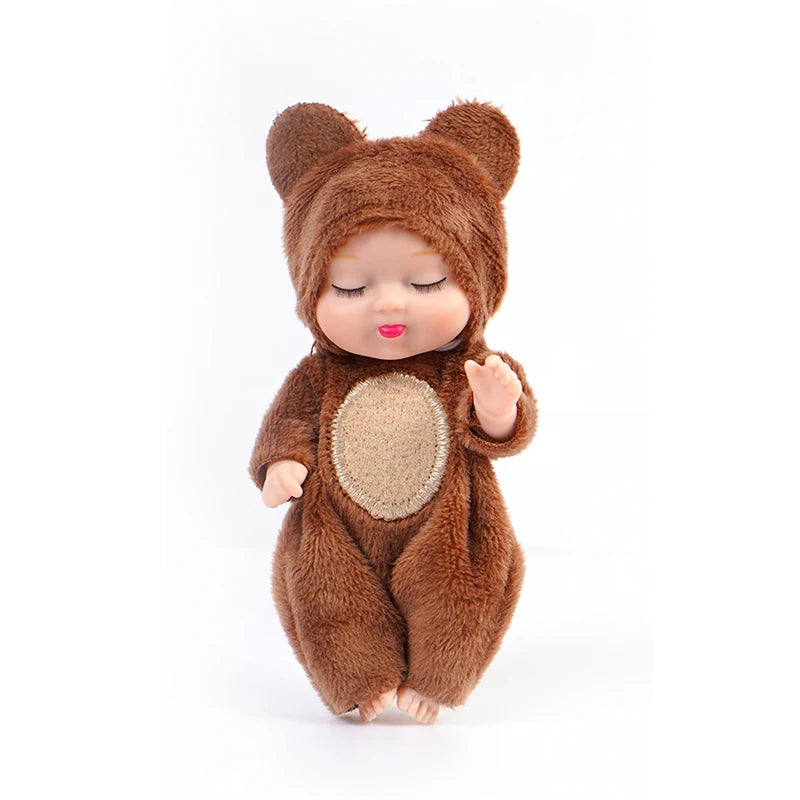 1pcs 13cm Sleep Baby Doll New Fashion Simulation Rebirth Dolls Mini Cute Doll Cartoon Animal Kids Toy for Children Birthday Gift