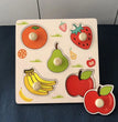 Children Hand Scratch Board Baby Montessori Early Education Fruit Cognitive Puzzle Toy