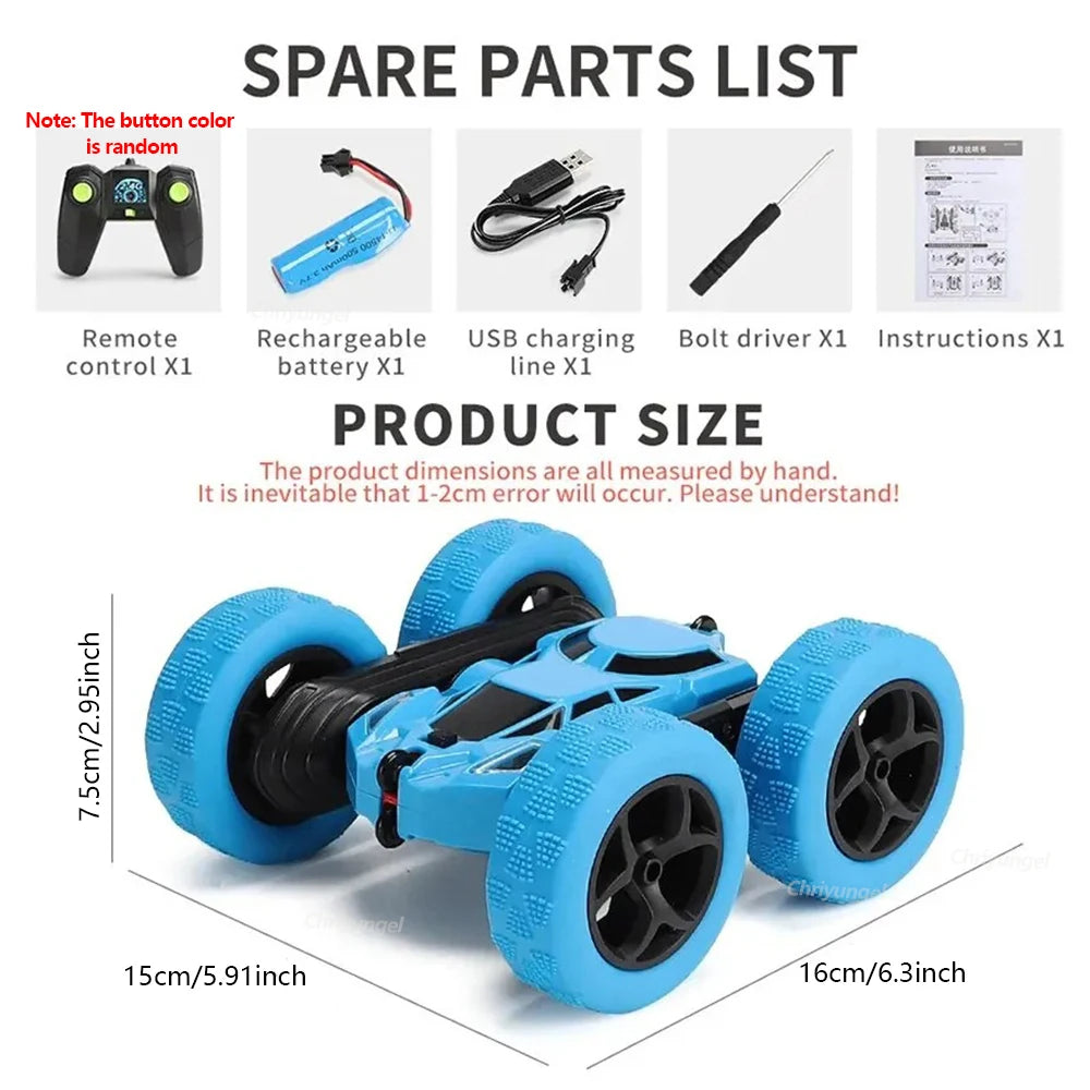 Rc Stunt Car Kids Double Sided Flip Remote Control Cars 2.4G High Speed 360° Rotation Drift Auto Toys Gifts for Boy Girl