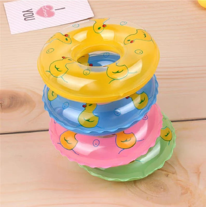 Kids' Mini Swim Ring Bath Toy Swimming Pool Float Circle Ring Toys Toy Baby Funny Doll Floating Rubber Bath Inflatable Games