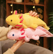 45cm Kawaii Colorful Newt Plush Toy Stuffed Cute Axolotl Salamander Fuzzy Plush Fish Appeasing Long Pillow Cushion Kids Gift