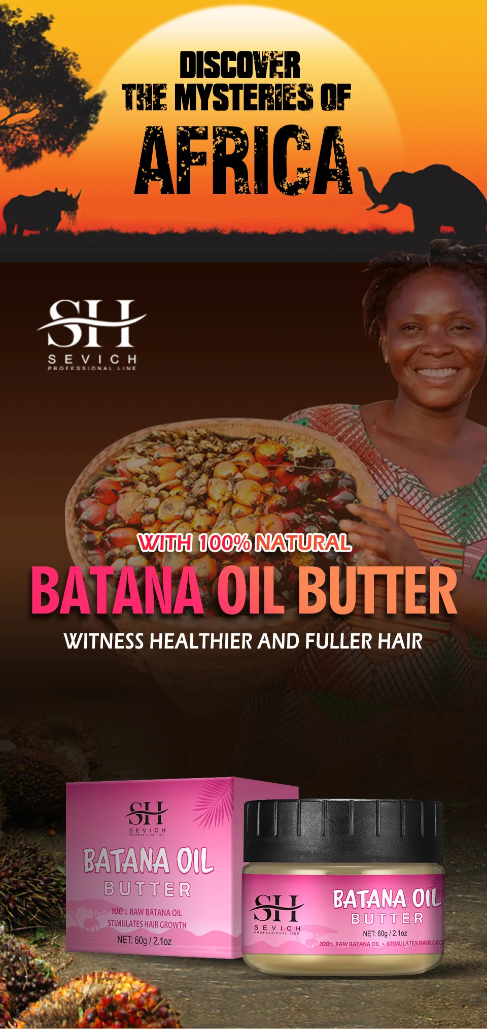 Natural 100% Pure Batana Oil For Hair Growth Batana Oil Butter Hair Mask From Honduras Hair Loss Treatment For Black Men & Women