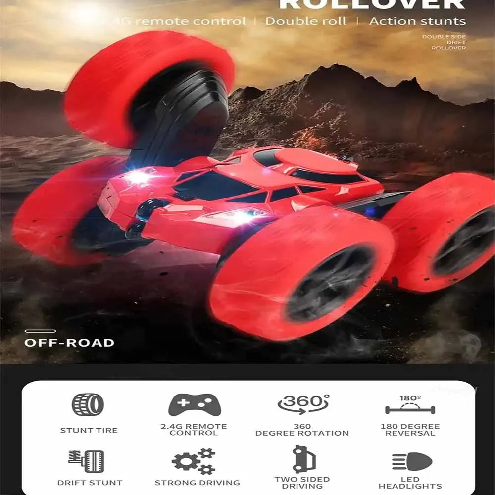 Rc Stunt Car Kids Double Sided Flip Remote Control Cars 2.4G High Speed 360° Rotation Drift Auto Toys Gifts for Boy Girl