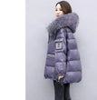 2024 Winter New Warm Down Cotton Jacket With Large Fur collar Hooded Coat Loose Women Thicken Parker Puffer Overcoat Casual wear