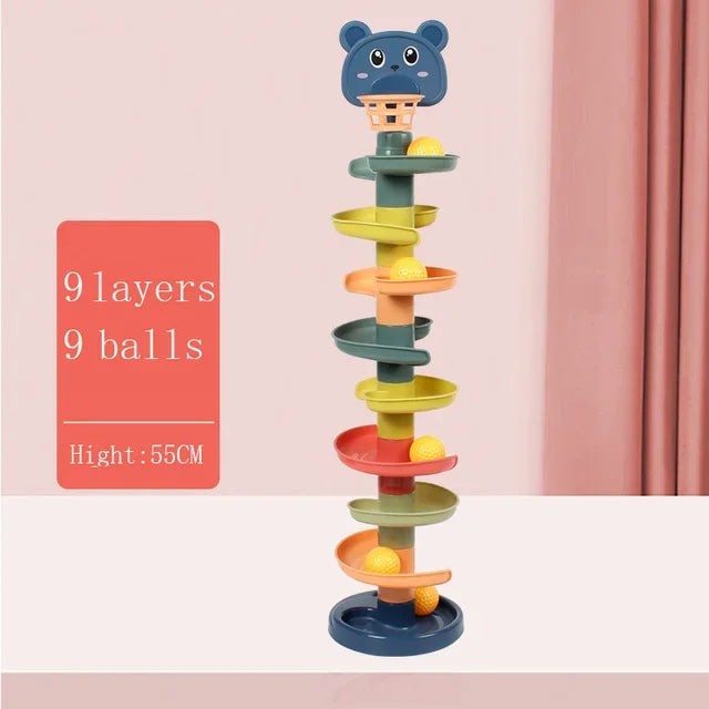 Montessori Baby Toy Rolling Ball Tower Montessori Educational Games For Babies Stacking Track Baby Development Toys 1 2 3 Years