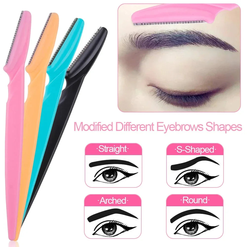 10Pcs Eyebrow Trimmer Blade Women Face Shaver Portable Eye Brow Epilation Hair Removal Cutters Safety Knife Makeup Scraper