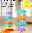 Montessori Rotating Rainbow Tower Baby stacking Puzzle Toys safety andEnvironmental Protection Colored children's Toys