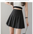 2024 White Women Pleated Skirts Summer High Waist Zipper Girls Dancing JK Mini Skirts Black Fashion Student A Line Faldas