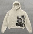 Harajuku Money Face Print hoodies women graphic y2k top oversized hoodie Couples American streetwear goth women clothes