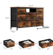 8 Dresser TV Stand with Power Outlet & LED for 55'' TV, Long Dresser for Bedroom with 8 Deep Drawers, Wide Console Table