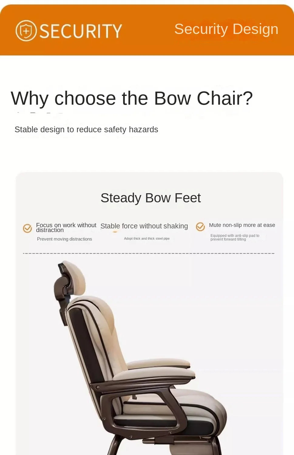 Computer Chair Comfortable Sitting Bow Shaped Reinforced Office Chair Reclining Sofa E-sports Boss Chair Dropshipping New