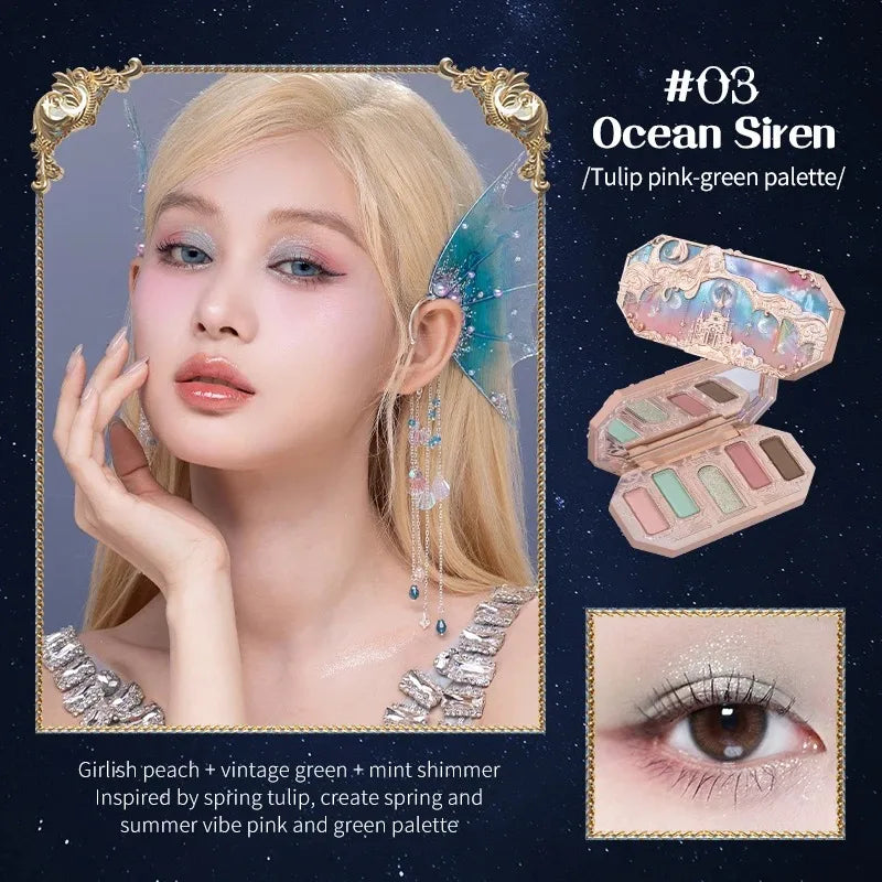 Flower Knows Makeup Full Set Moonlit Mermaid Eye Shadow Palette Matte Blush And Lipgloss Flowerknows Kit Makeup Bag for women