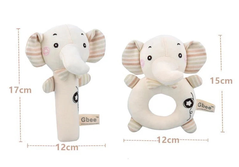 Baby Plush Rattle Cartoon Animals Crib Mobile Bed Bell Toys 0-12 Months Infant Toddler Early Educational Toy for Newborn  Gifts