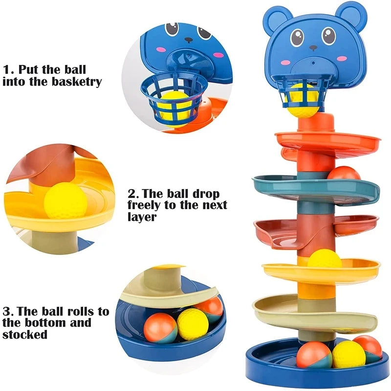 Montessori Baby Toy Children Montessori Educational Toys For Babies Rolling Ball Stacking Track Baby Education Toys Children