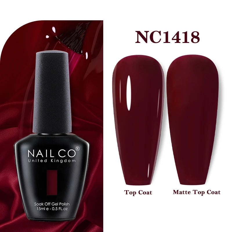 NAILCO 15ml Nail Gel Polish Vernis Semi Permanent UV Varnish Nails Art Manicure Design TOP BASE Hybrid Nail Supplies Nail Glue